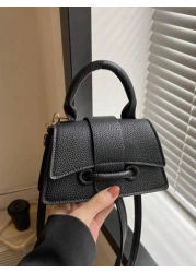 A Mini Niche Elegant Pu Material Solid Color Simple Casual And Versatile Flip Handbag Lipstick Bag That Can Be Worn On One Shoulder Across The Body Suitable For Daily Use Going Out Traveling Vacationi