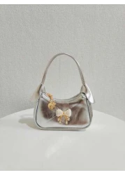 حقيبة يد مزينة بعقدة اللؤلؤ للأطفال، حقيبة كتف هدية فاخرة عصرية للبنات، محفظة صغيرة أميرة