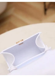 Pearl Decor Handbag Animal Print Shoulder Crossbody Lip Gloss Bag For Coins Keys