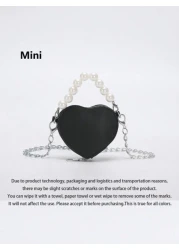 Stylish Cute And Elegant Love Mini Bag Available In Burgundy Pink Black And White Colors Pearl Handbag Shoulder Crossbody Bag Lipstick Coin Purse Perfect For Daily Outings Christmas Spring Festival An