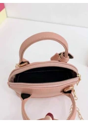 1pc Fashionable And Cute Children s Bags Small And Fresh Girls Handbags Cute Chain Crossbody Handbags High End Solid Color Bags With Letter Prints Smooth Zippers Litchi Pattern Girls Handbags Crossbod