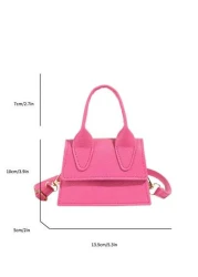 1 Pc New Girls Mini Shoulder Bag Plain Simple Design Pu Material Adjustable And Replaceable Strap Versatile Handheld Or Shoulder Bag Fashionable And Minimalist Style For Outings Shopping Gatherings An