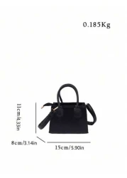 1pc Pu Zipper Closure Fashionable Niche Design Simple Mini Handbag Small Square Bag Korean Style Versatile Small Crossbody Bag Shoulder Bag Casual And Comfortable Adjustable Shoulder Strap Smooth And