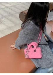 حقيبة محفظة اليد، حقيبة كتف، حقيبة هاتف عبر الجسم ذات شريط مزخرف على الطراز الأوروبي والأمريكي الجديد