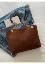 حقيبة كتف مشد كبيرة السعة من البوليستر بزخرفة غزلان، مناسبة للنساء للاستخدام اليومي