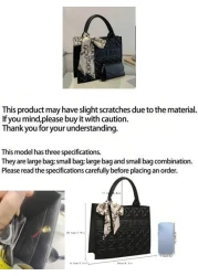 مجموعة حقيبة مربعة مبطنة بنمط حرفي وشاح رفيع والمحفظة الصغيرة، أنيقة وبسيطة وكاجوال، حقيبة تسوق كبيرة السعة،