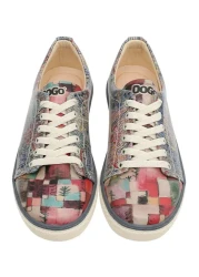 Dogo Women's Vegan Leather Multicolored Sneakers - Mini Mosaic Design