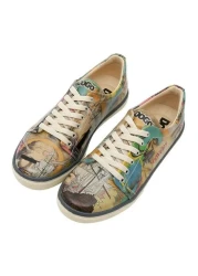 Dogo حذاء رياضي نسائي من الجلد النباتي متعدد الألوان - تصميم حكايات عتيقة