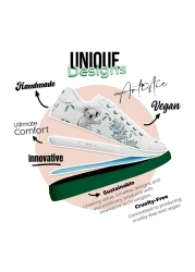 Dogo Women's Vegan Leather White Sneakers - Koala Hug Design