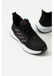 LUXEON حذاء نسائي أسود فوشيا برباط لتقويم العظام منسوج شبكي خفيف الوزن ونعل رياضي للمشي اليومي