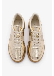 Marjin حذاء رياضي نسائي ذهبي اللون - حذاء رياضي ريترو