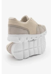 Marjin حذاء رياضي نسائي من Eva Sole Mesh Knit للجري والمشي رياضي Renvis Beige