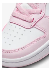 Nike White - Pink Girl's Walking Shoes DV5457-105 COURT BOROUGH LOW PS