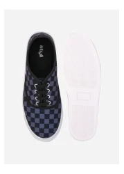 Styli Checkerboard Canvas Lace Up Sneakers