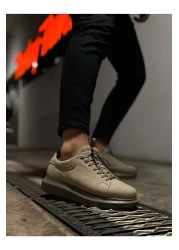 KN Fashion Mp044 Vt Lace-Up Suede Orthopedic High/Thick Sole Men's Sneaker Tan