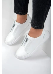 Ducavelli Ventu Men's Genuine Leather Sneaker, Zipper Sneaker, Genuine Leather Sneaker, Men's Sneaker