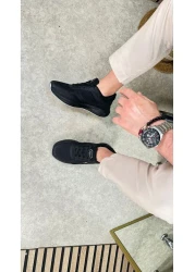 Allyup Black Silver Mesh Comfortable Walking Sneakers - Breathable, Thick Sole, Men's Lace-up 8011