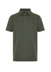  Collection تي شيرت كاكي مطرز بياقة بولو - مقاس عادي TMNSS24PO00046