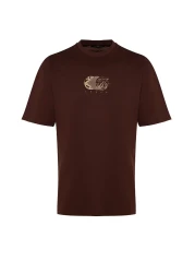  Collection Comfortable Fit Printed Brown Cotton T-Shirt - TMNSS23TS00261