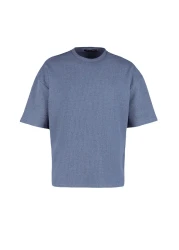  Collection تي شيرت Indigo كبير الحجم/واسع بأكمام قصيرة ومزخرف أساسي TMNSS22TS00049