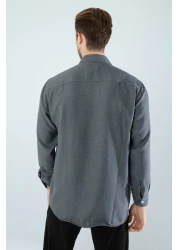 YXC Men's Relaxed Fit Linen Shirt Smoked