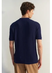  Collection إصدار محدود باللون الأزرق الداكن - تي شيرت بولو تريكو بأكمام قصيرة TMNSS23PO00025