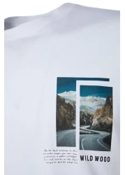  Collection White Oversize/Wide Cut Short Sleeve Landscape Printed 100% Cotton T-Shirt Tmnss23Ts00242