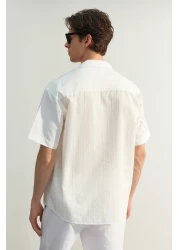 Collection Brode Blocked White Oversize Summer Shirt - Limited Edition TMNSS23GO00135