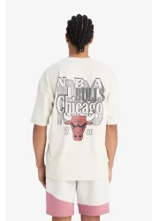 Defacto Defactofit Nba Chicago Bulls Oversize Crew Neck T-Shirt E2185Ax25Sm