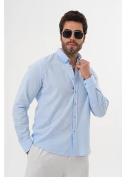 Catto Peak قميص رجالي عادي مطرز بنسبة 100% من القطن يسمح بمرور الهواء ويمتص العرق