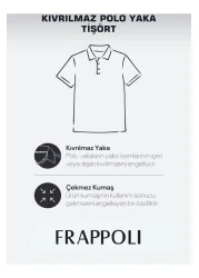 Frappoli Walfer Men's Slim Fit Polo Neck White T-Shirt - 100% Cotton, Non-Shrink Fabric