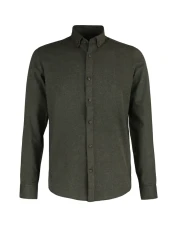  Collection قميص شتوي أخضر بقصة ضيقة - ياقة بأزرار TMNAW20GO0094