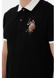 U.S. Polo Assn. Men's Slim Fit Polo Neck Black Basic T-Shirt 50298073 -Vr046