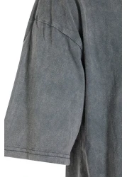  Collection Anthracite Color Oversize Printed Cotton T-Shirt - Tmnss22Ts0417