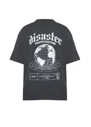  Collection Anthracite Fluffy Text Printed Oversize Cotton T-Shirt - TMNSS24TS00160