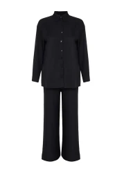  Collection طقم قميص وبنطلون أسود - TWOSS24AU00095