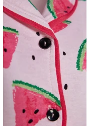  Collection Watermelon Print Pink Cotton Ruffled Shorts Pajamas Set - Thmss21Pt0670