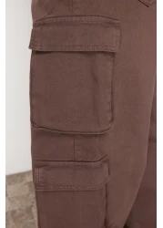  Collection إصدار محدود بنطال كارجو فضفاض بني فاخر مع جيوب TMNSS23PL00036