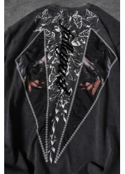 Slatra تيشيرت رجالي كبير الحجم مصنوع من قماش أنثراسايت Fallapart مخصص للغسل