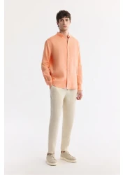 Avva Men's Orange Comfort Fit 100% Linen Button Collar Shirt B002191