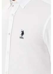 U.S. Polo Assn. قميص أبيض بأكمام طويلة للرجال 50296687 -VR013