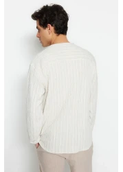  Collection Ecru Relaxed Fit Linen Content Shirt TMNSS23GO00121