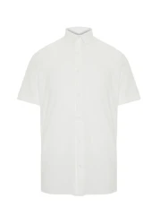  Collection Summer Texture White Wrap Shirt - Short Sleeve, Regular Fit Tmnss23Go00055