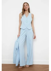  Collection Light Blue Wide Leg Pleated Trousers - Twoss21Pl0189
