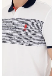 U.S. Polo Assn. تي شيرت رجالي ذو قصة عادية وياقة بولو باللون الأزرق الداكن 50287103 -vr033