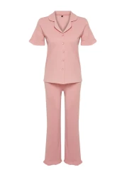  Collection Dried Rose RuFFle Cotton Pajamas Set - THMSS24PT00223