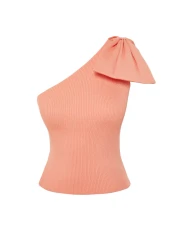  Collection Single Sleeve Bow Orange Knitwear Blouse - TPRSS22BZ0166