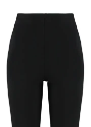  Collection Black Side Slits Flare/Spanish Leg High Waist Knitted Trousers TWOSS23PL00134