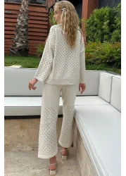 Trend Alaçatı Stili طقم تريكو نسائي ذو فتحة كريمية وسحاب علوي وسفلي ALC-X12275