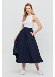 Rays 3950 تنورة مولانا بتفاصيل جيب باللون الأزرق الداكن